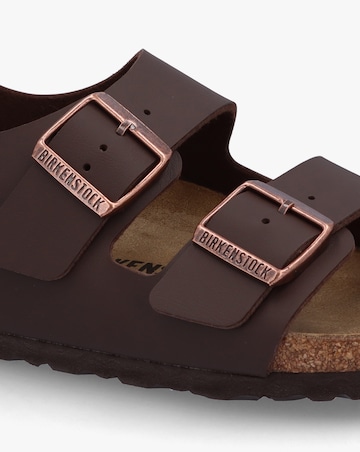Birkenstock Milano Dark Brown Birko-Flor Sandals Narrow Width