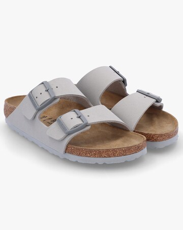 Birkenstock Arizona Birko-Flor Stone Coin Two Bar Mules Narrow Width