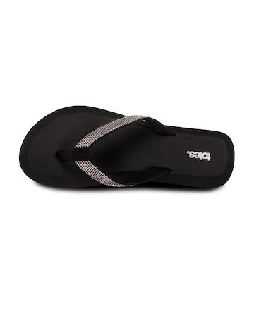 totes Ladies Beaded Toe Post Sandals