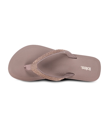 totes Ladies Beaded Toe Post Sandals