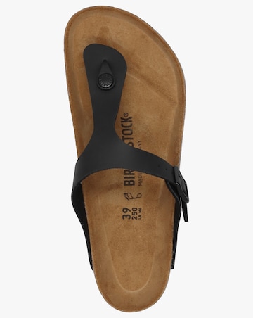 Birkenstock Gizeh Birko Flor Black Toe Post Sandals Standard Fit
