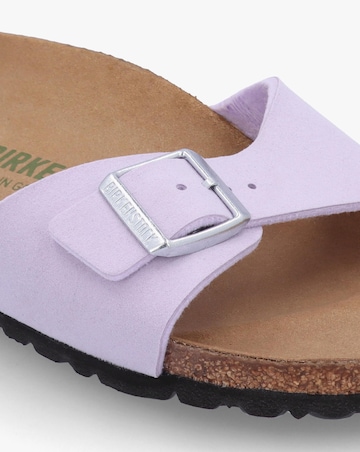 Birkenstock Madrid Soft Birki Vegan Purple Fog Mules Narrow Width