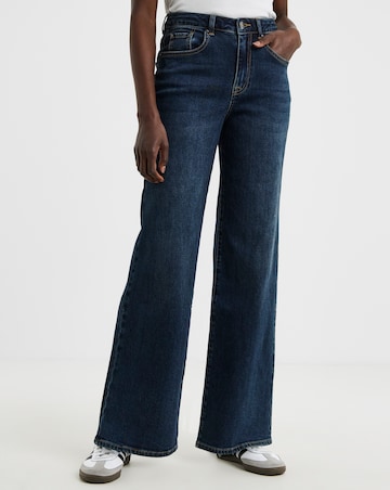 Dark Blue Authentic Wide Leg Jeans