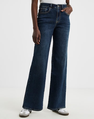 Dark Blue Authentic Wide Leg Jeans