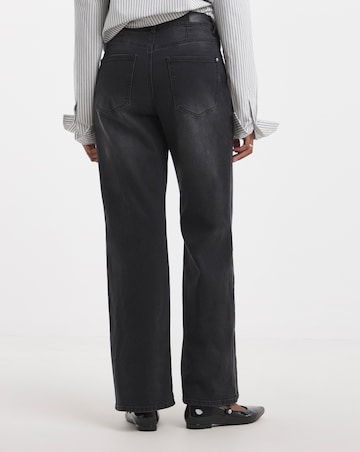 Washed Black Authentic Wide Leg Jeans