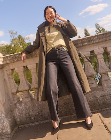 Washed Black Authentic Wide Leg Jeans