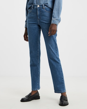 Mid Blue Magisculpt Straight Leg Jeans