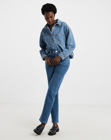Mid Blue Magisculpt Straight Leg Jeans