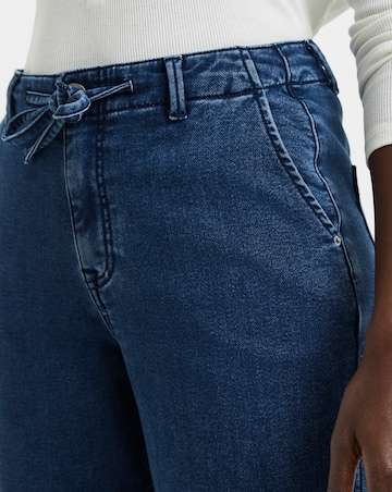 Blue Fleece Lined Cosy Warm Feel Wide Leg Jeans