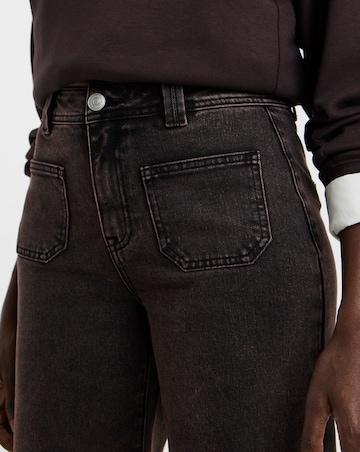 Chocolate Pocket Front Wide Leg Jean