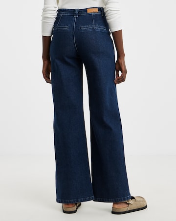 Indigo Pocket Front Wide Leg Jean
