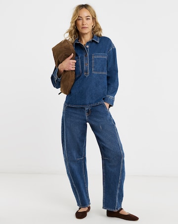 Dark Blue Authentic Barrel Leg Jeans