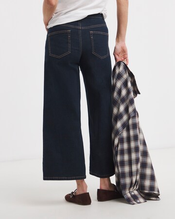 24/7 Dark Blue Wide Crop Jeans