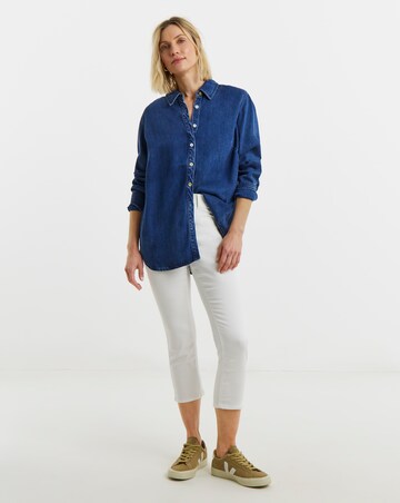 White Stretch Crop Skinny Jeggings