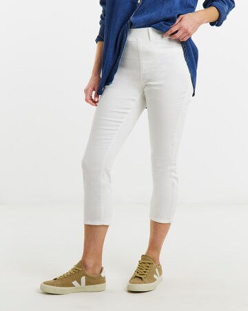 White Stretch Crop Skinny Jeggings
