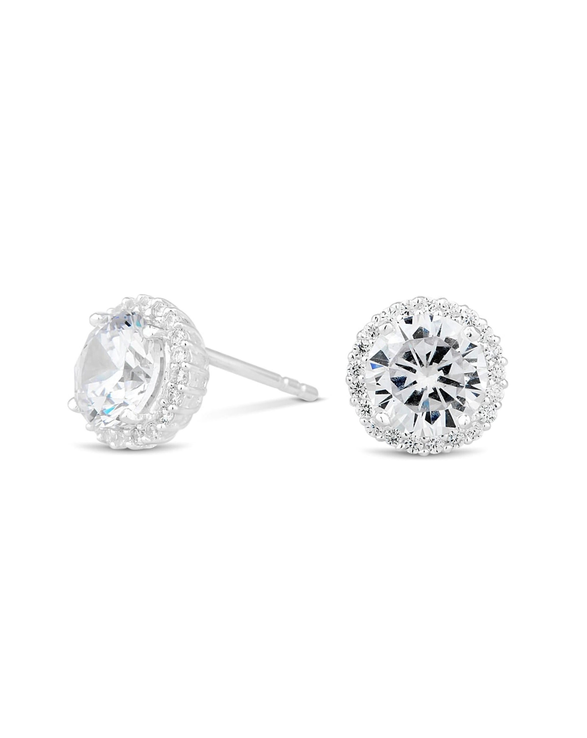 Simply Silver Pave Surround Earrings