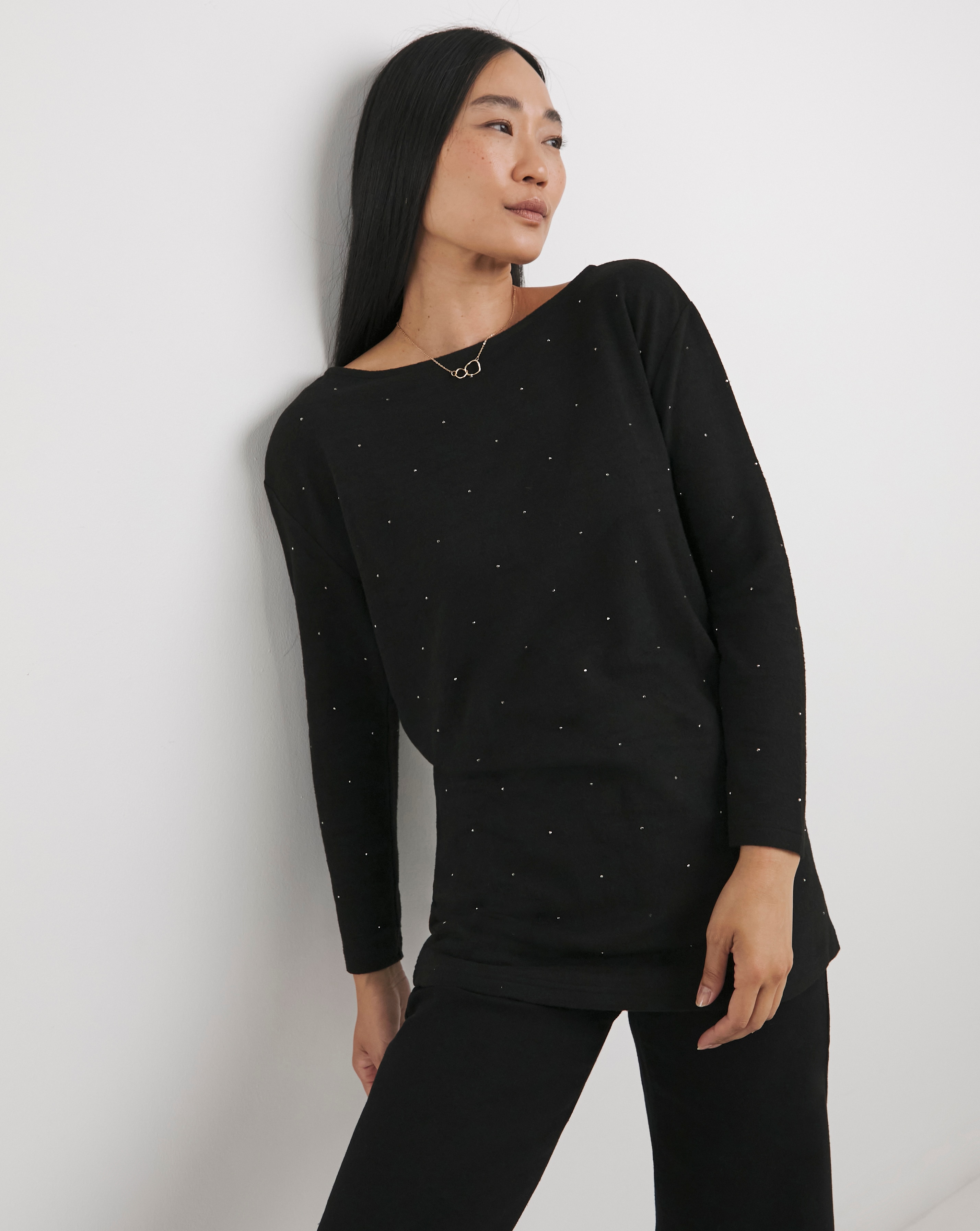 Slash Neck Soft Touch Top