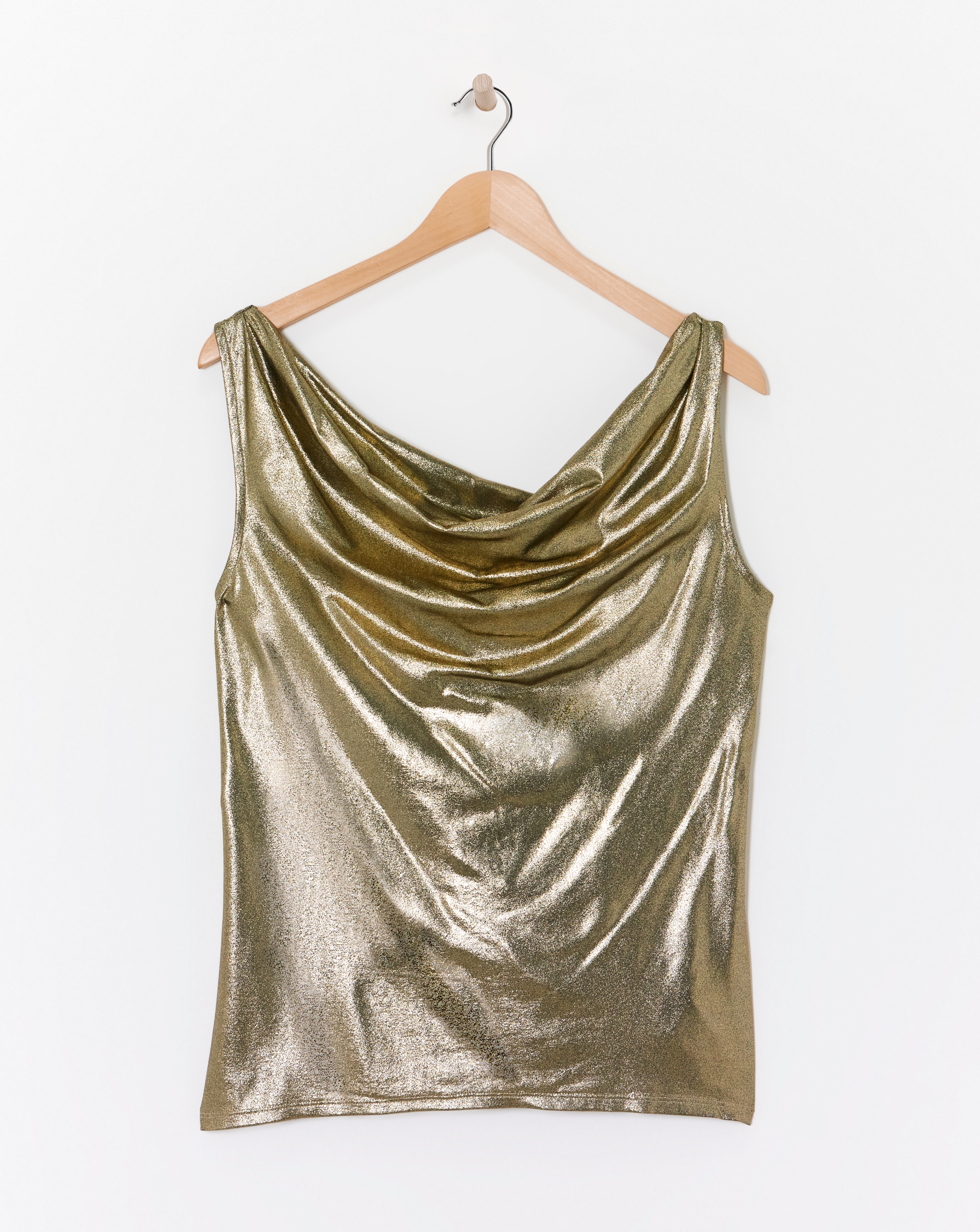 Cowl Neck Foiled Top