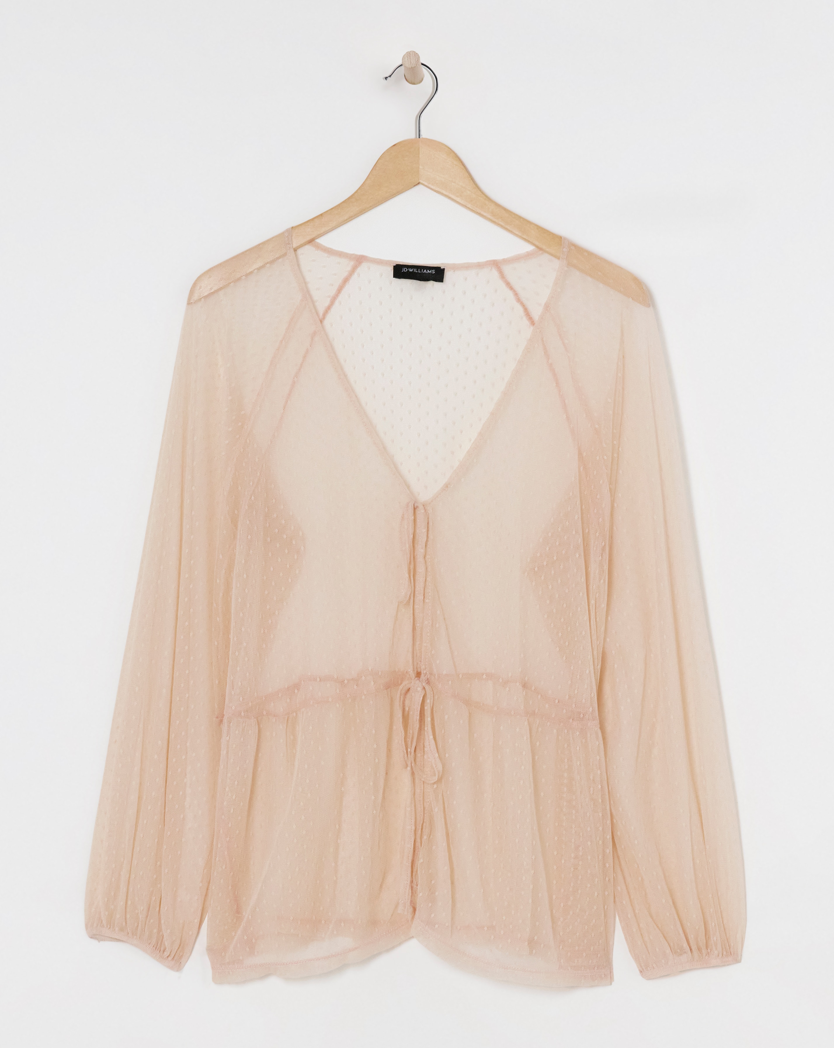 Dobby Spot Mesh Blouse