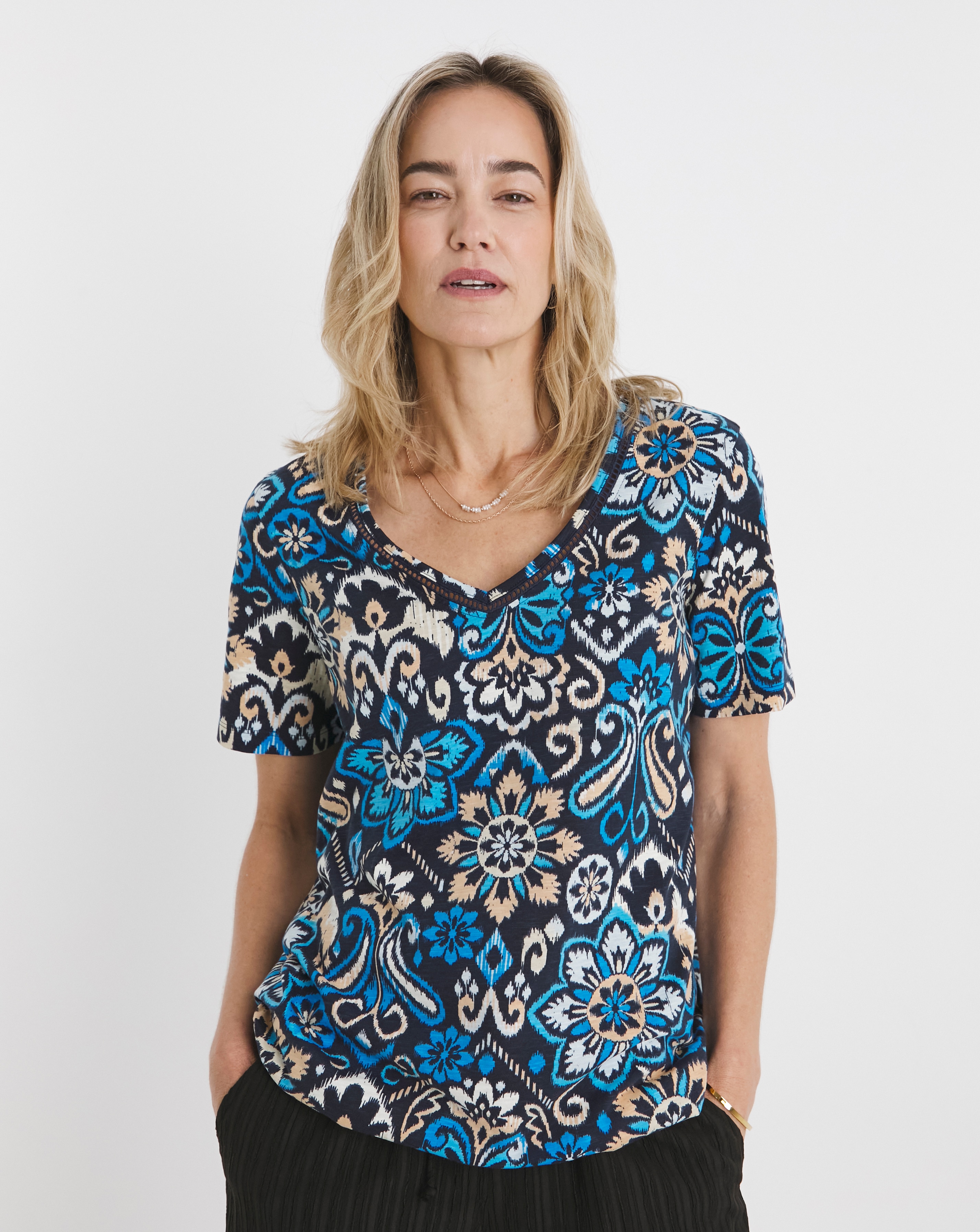 Bubble Hem Short Sleeve Top