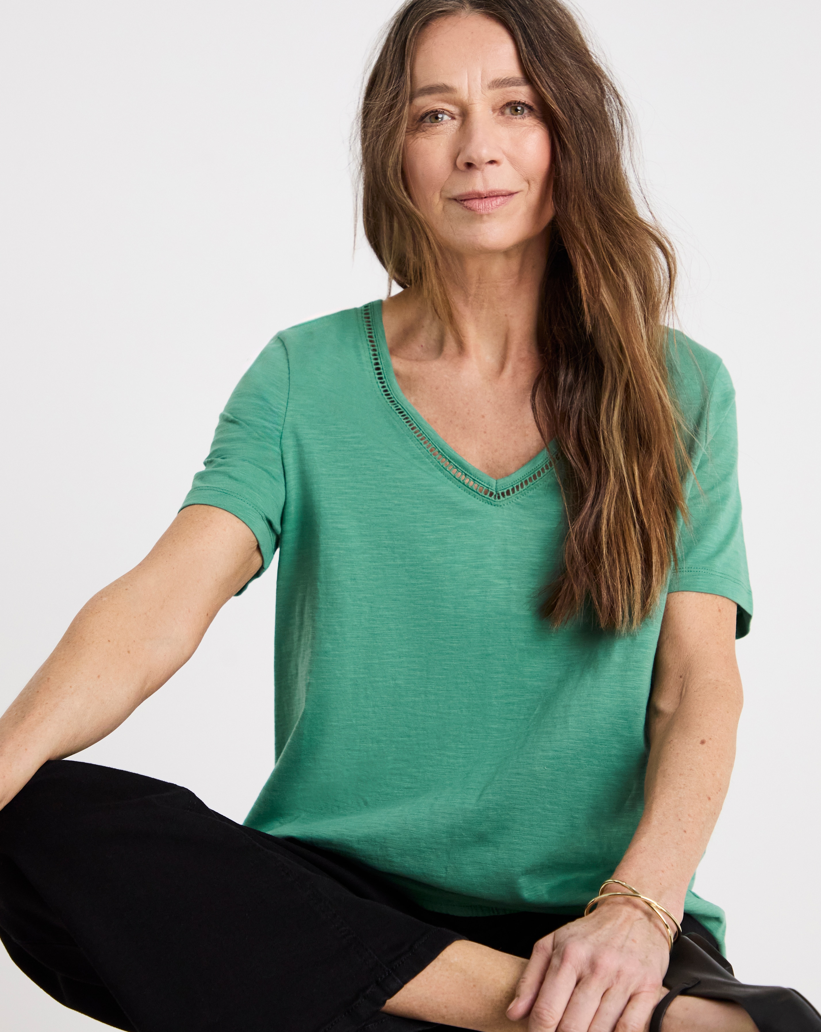 Bubble Hem Short Sleeve Top