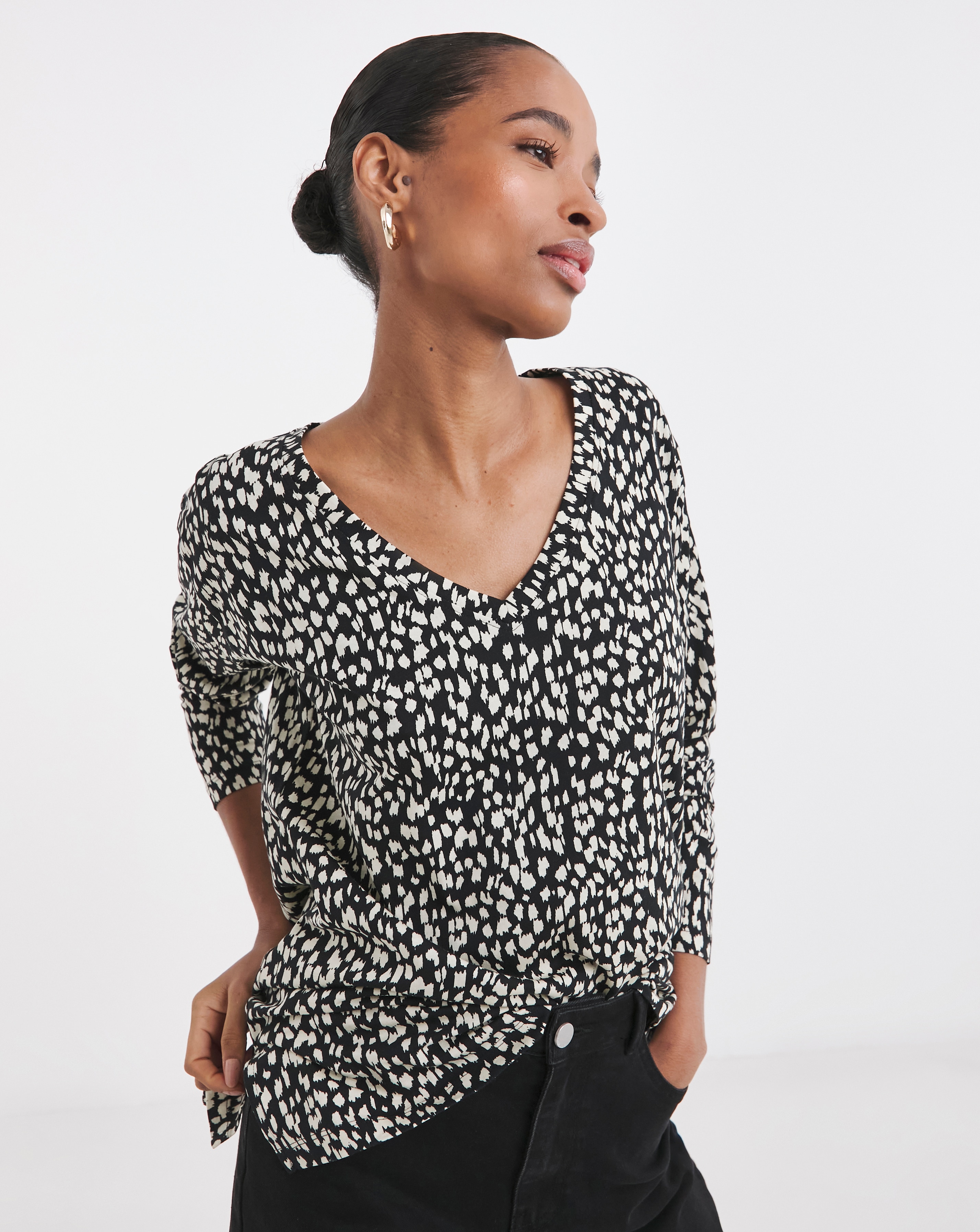 Slouch 3/4 Sleeve Longline Top