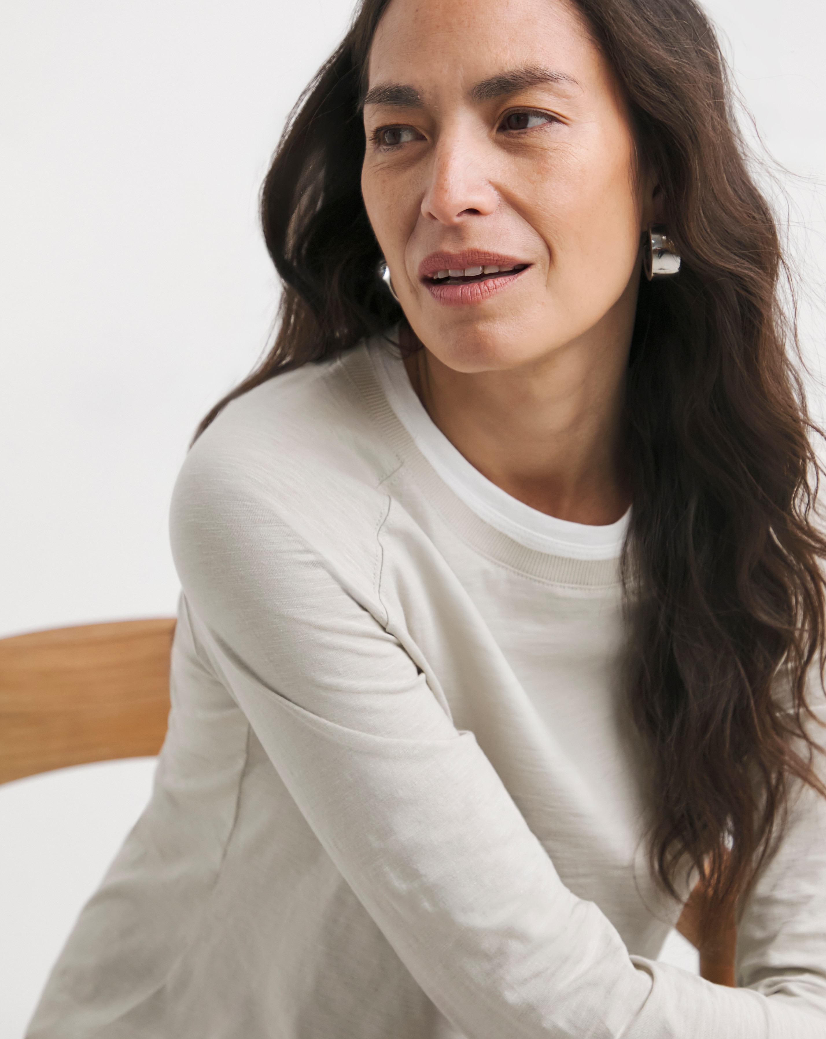 Crew Neck Long Sleeve Layered T-Shirt