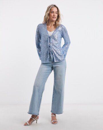 Sequin Tie Front Cardigan