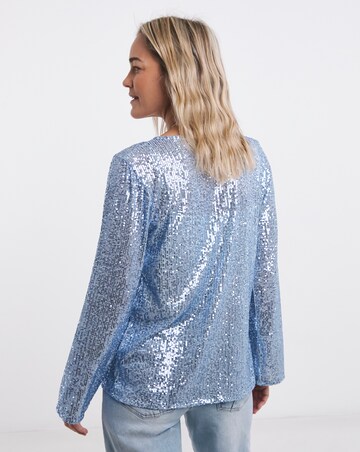 Sequin Tie Front Cardigan