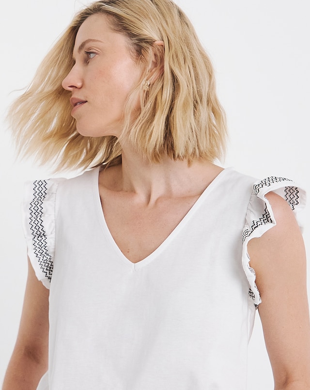 White Ruffle Vest