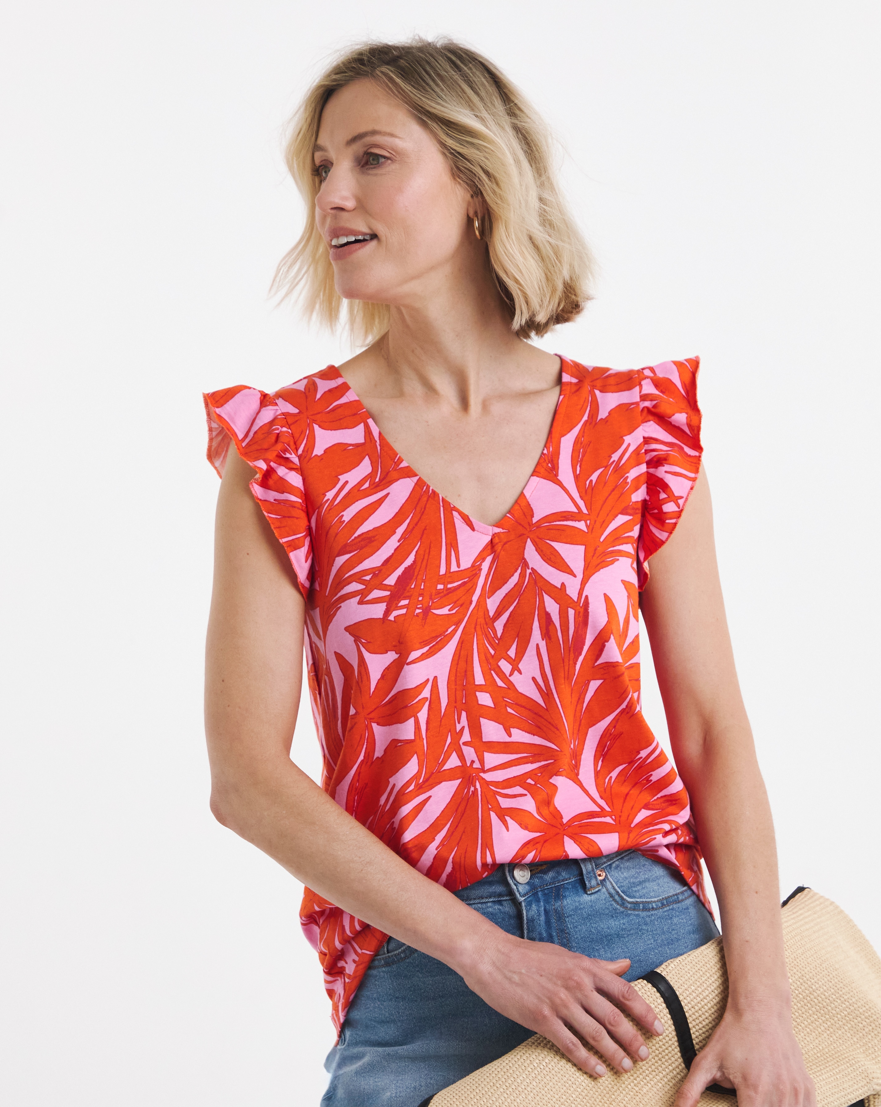 The Ruffle Vest Printed