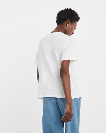 White Crochet Placement T-shirt