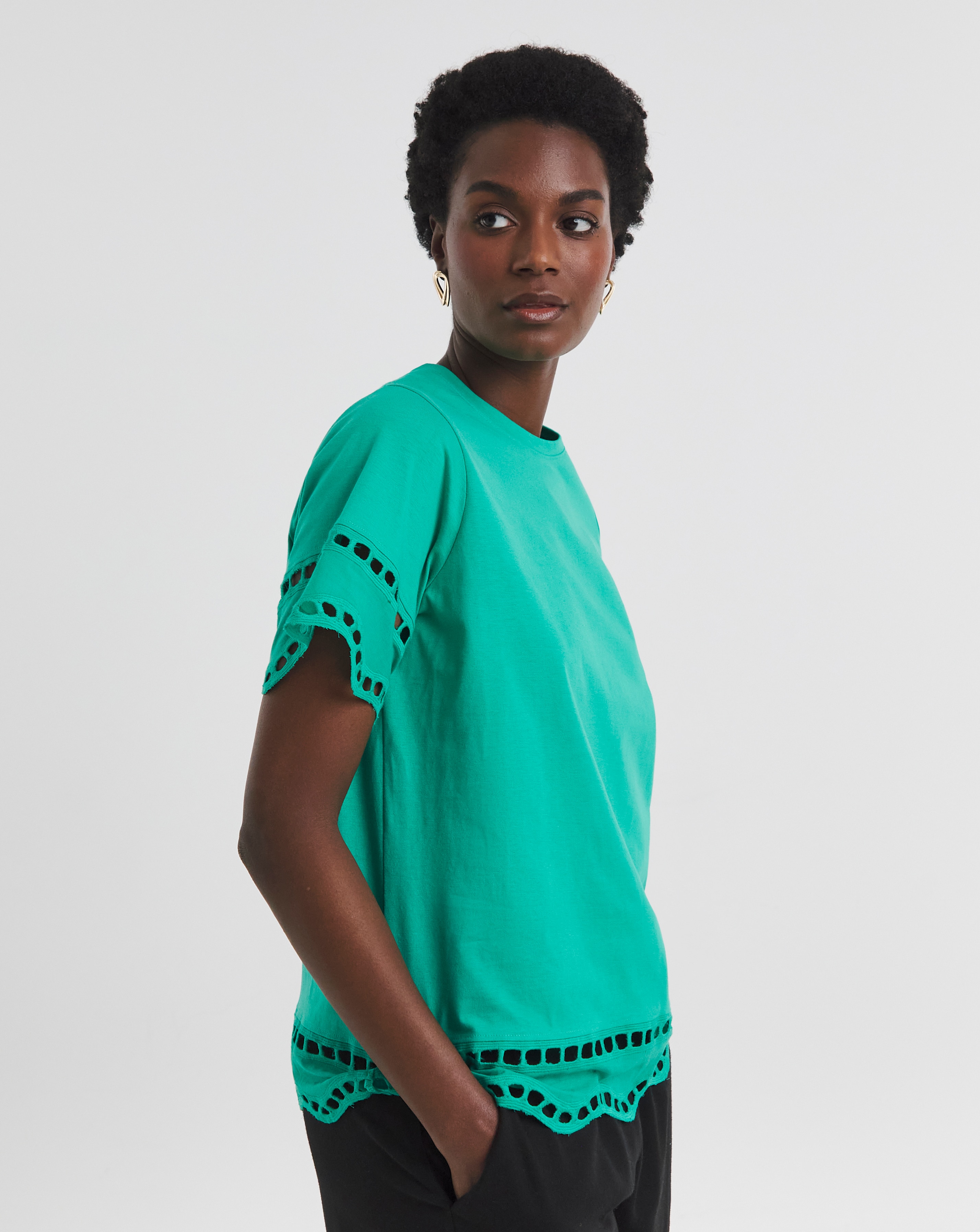 Green Broderie T-Shirt