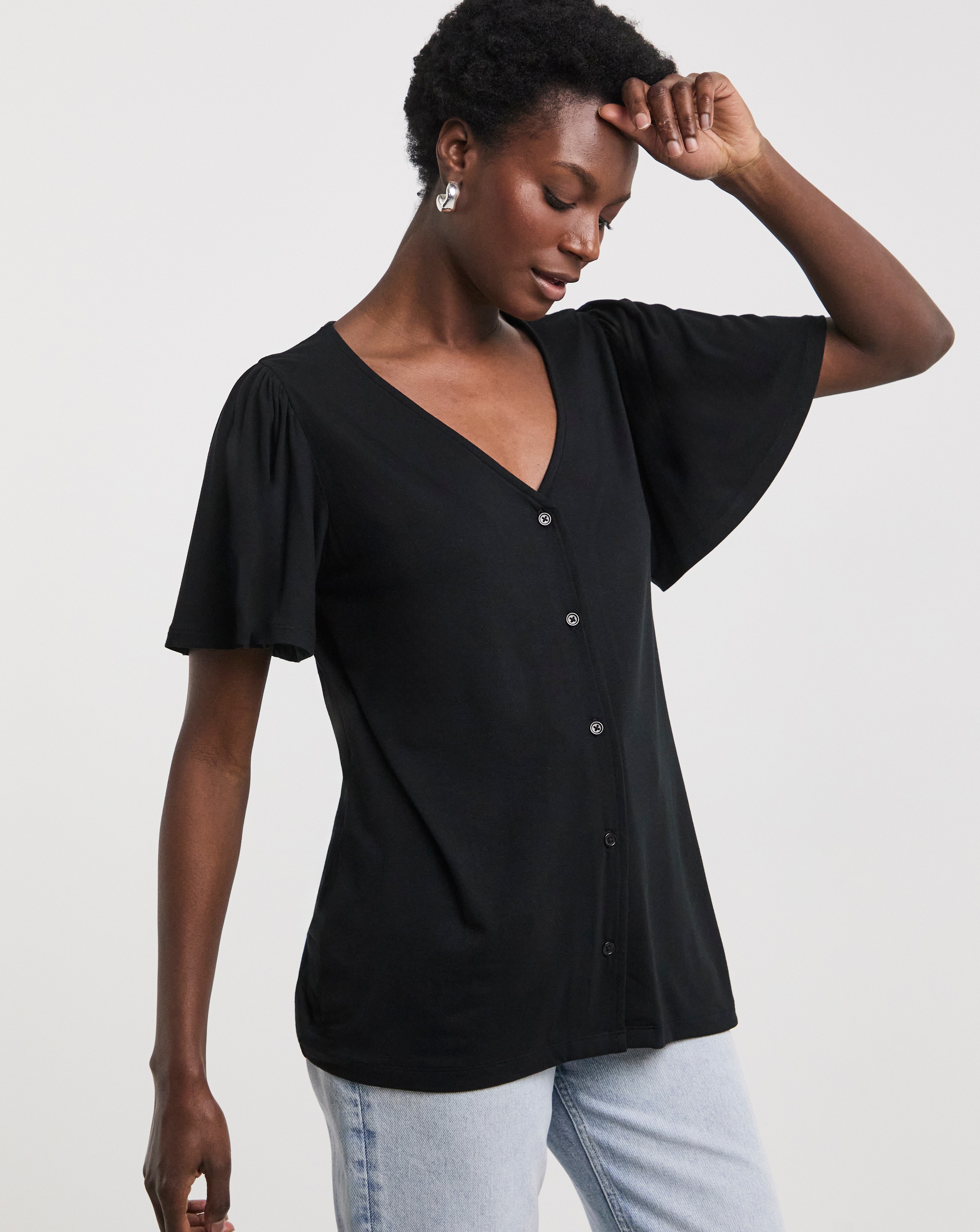 Black Angel Sleeve Top