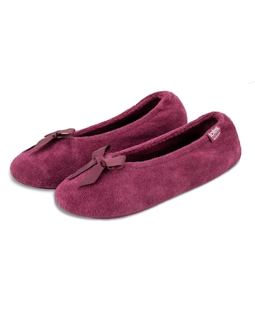 Totes Ladies Terry Ballerina Slippers