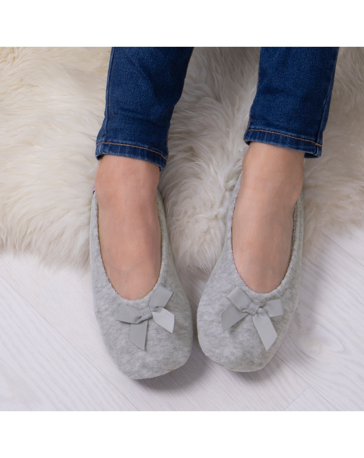 Totes Ladies Terry Ballerina Slippers