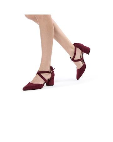 Paradox London Ffion Wide E Fit Block Heel Courts
