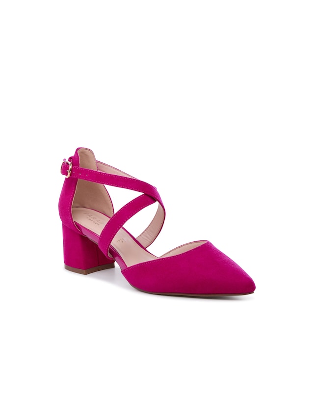 Paradox London Ffion Wide E Fit Block Heel Courts