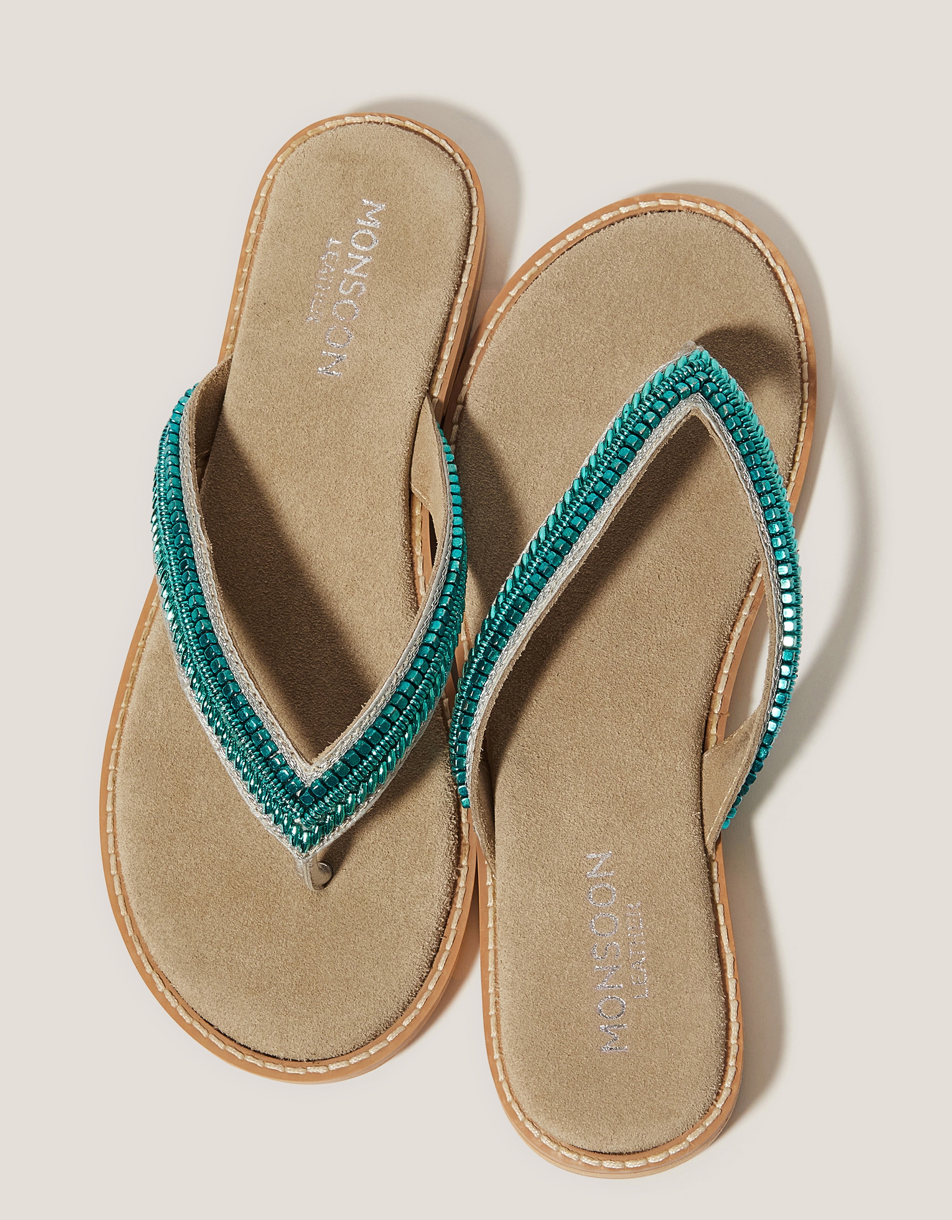 Monsoon Sia Beaded Flip Flop Sandals