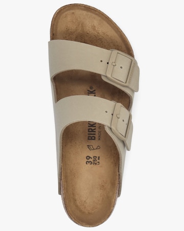 Birkenstock Arizona Birko-Flor Faded Khaki Two Bar Mules Standard Width