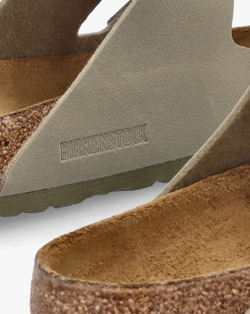 Birkenstock Arizona Birko-Flor Faded Khaki Two Bar Mules Standard Width