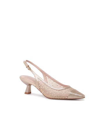 Paradox London Tamsin Crystal Mesh Kitten Heel Shoes