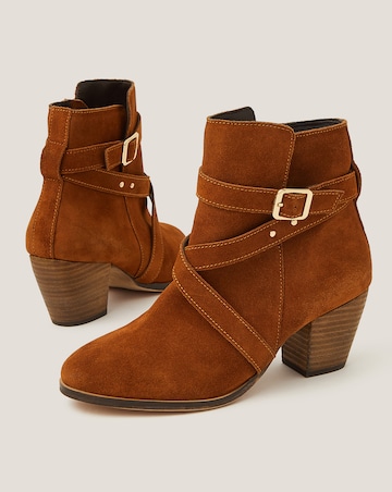 Monsoon Mika Strap Leather Ankle Boots