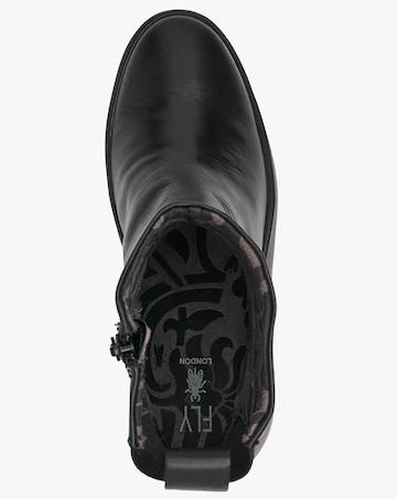 Fly London Doxe Black Leather Wedge Boots