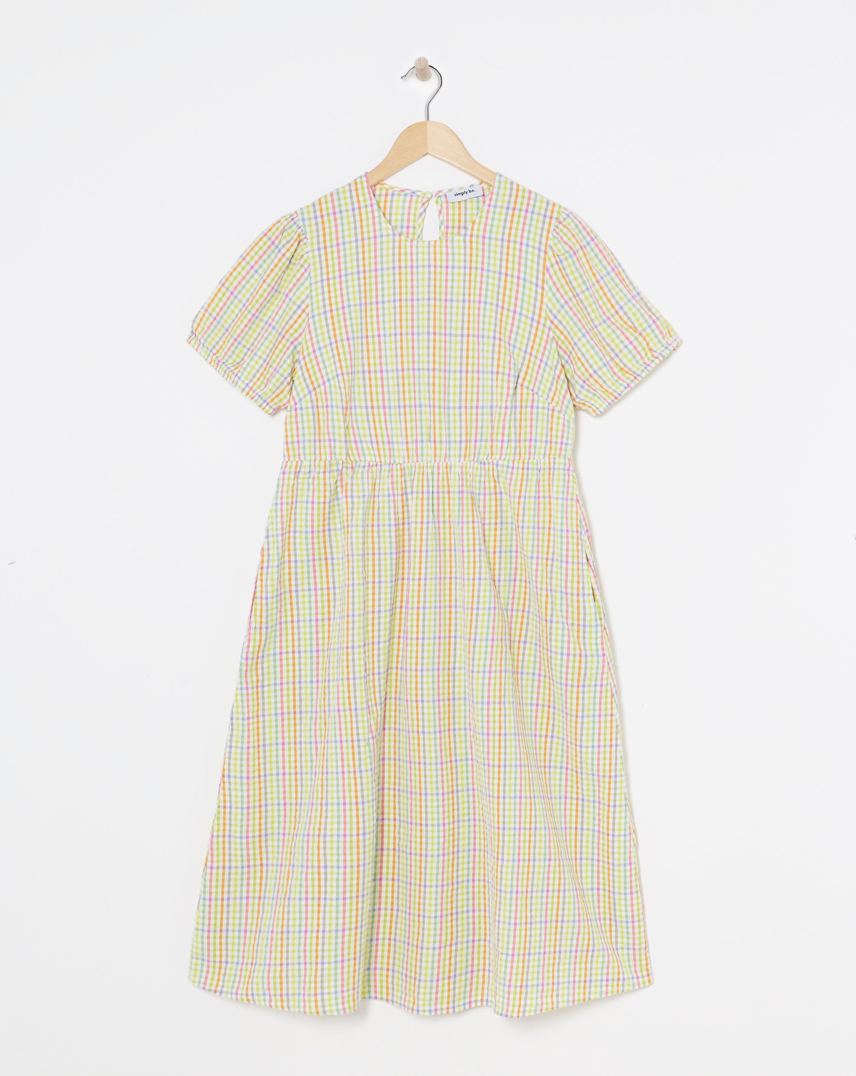 Textured Gingham Midi Dress