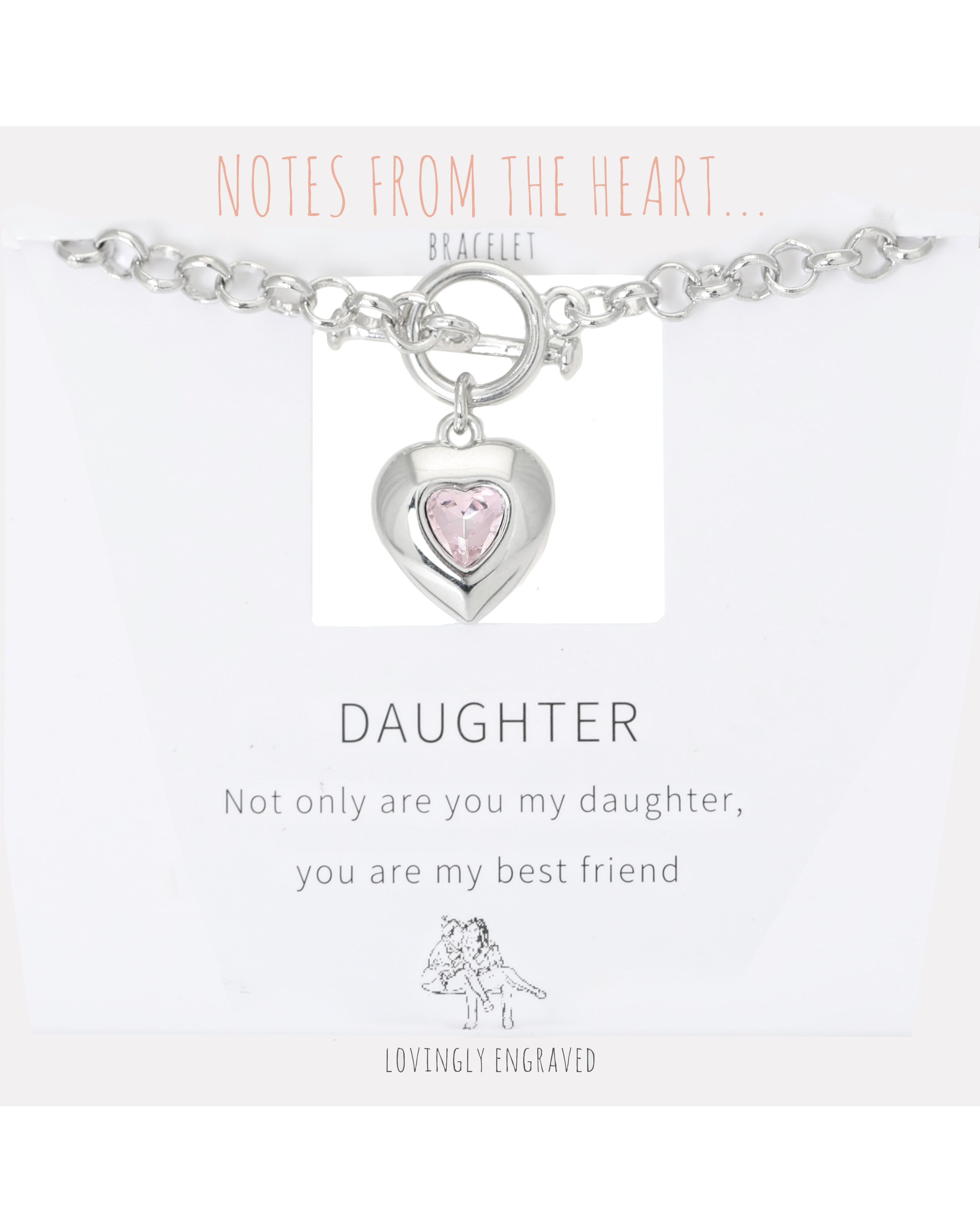 Daughter Heart T Bar Bracelet