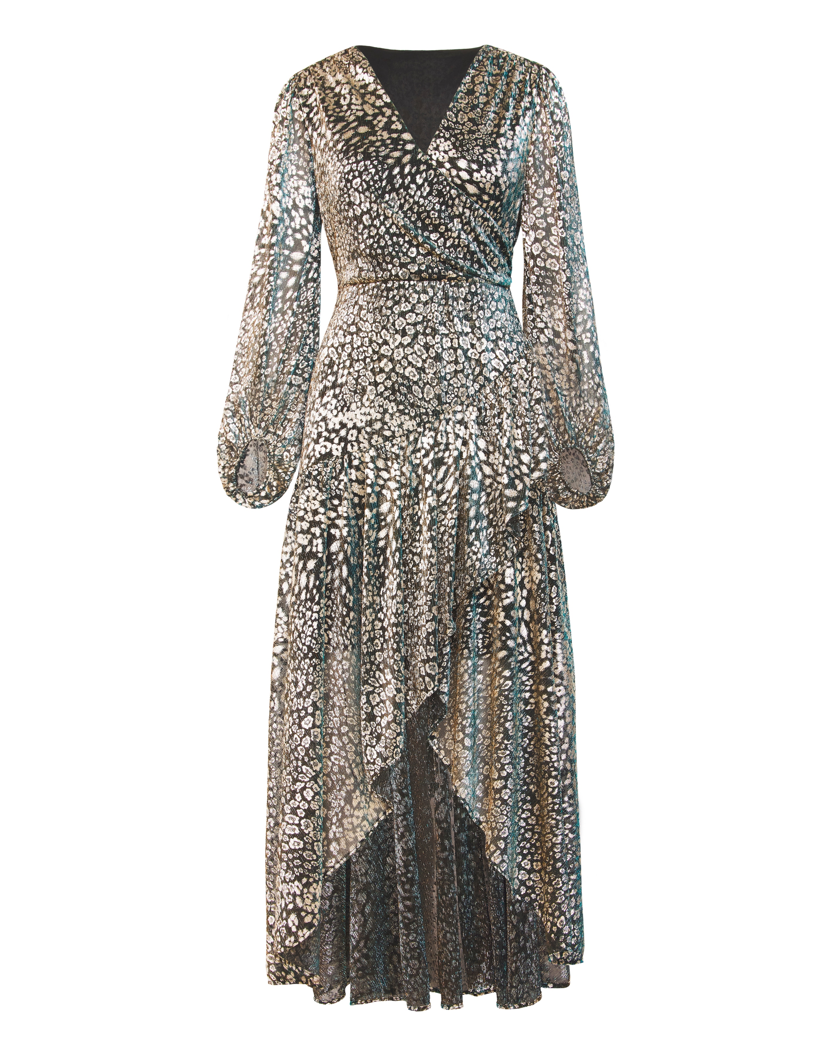 Joanna Hope Plisse Wrap Midi Dress