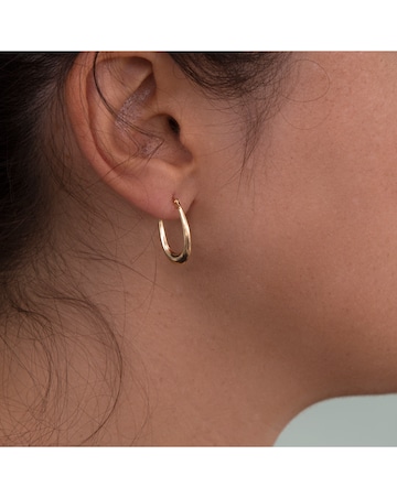 9ct Gold Polished Oval Creole Earrings