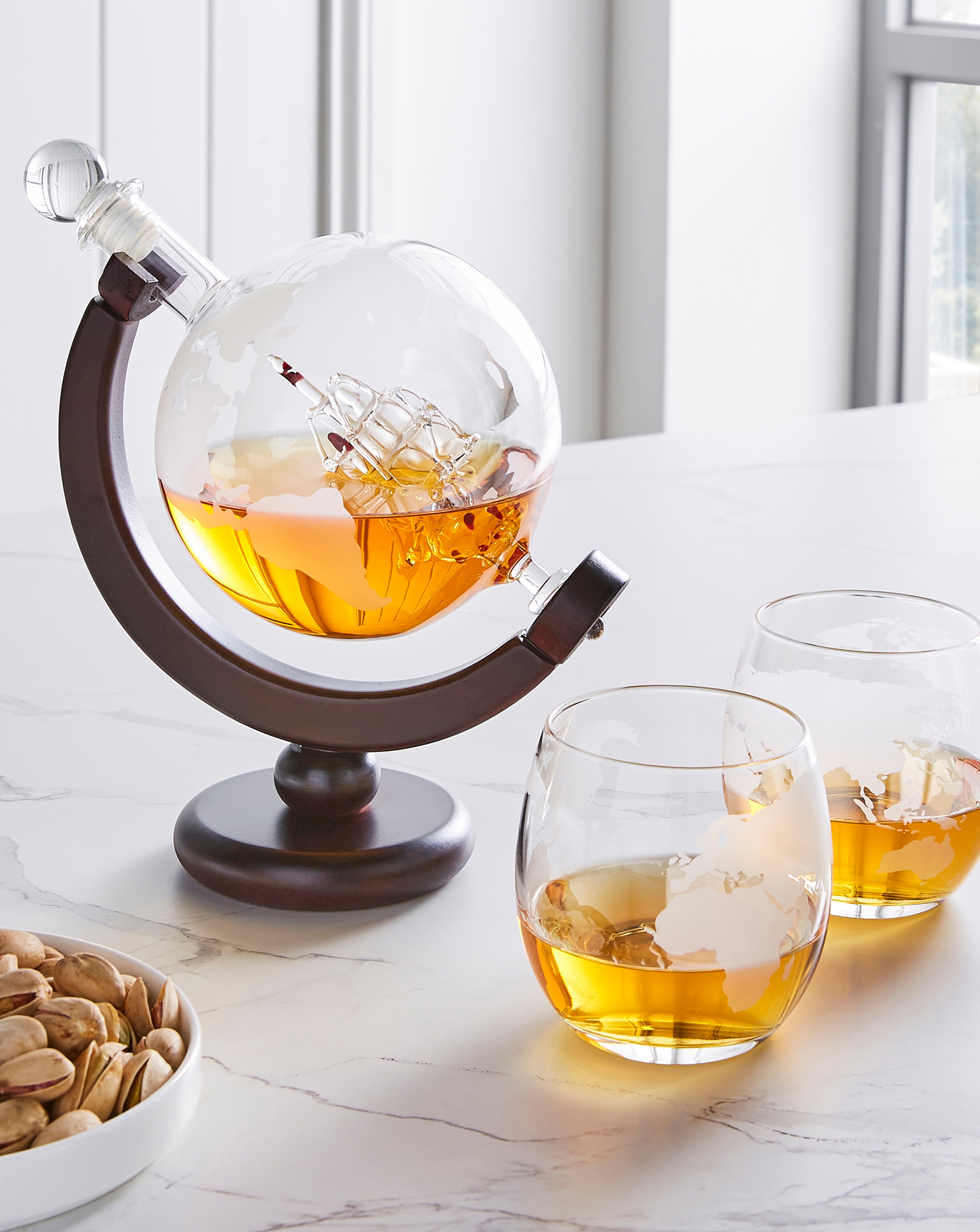 Globe Decanter and Glasses Set
