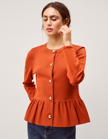 Monsoon Prune Peplum Cardigan